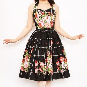 BERNIE DEXTER BLACK Floral BOUQUET Dress NWOT